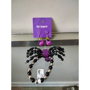 Pier 1 Imports Halloween Jewelry spider bracelet witch earrings
